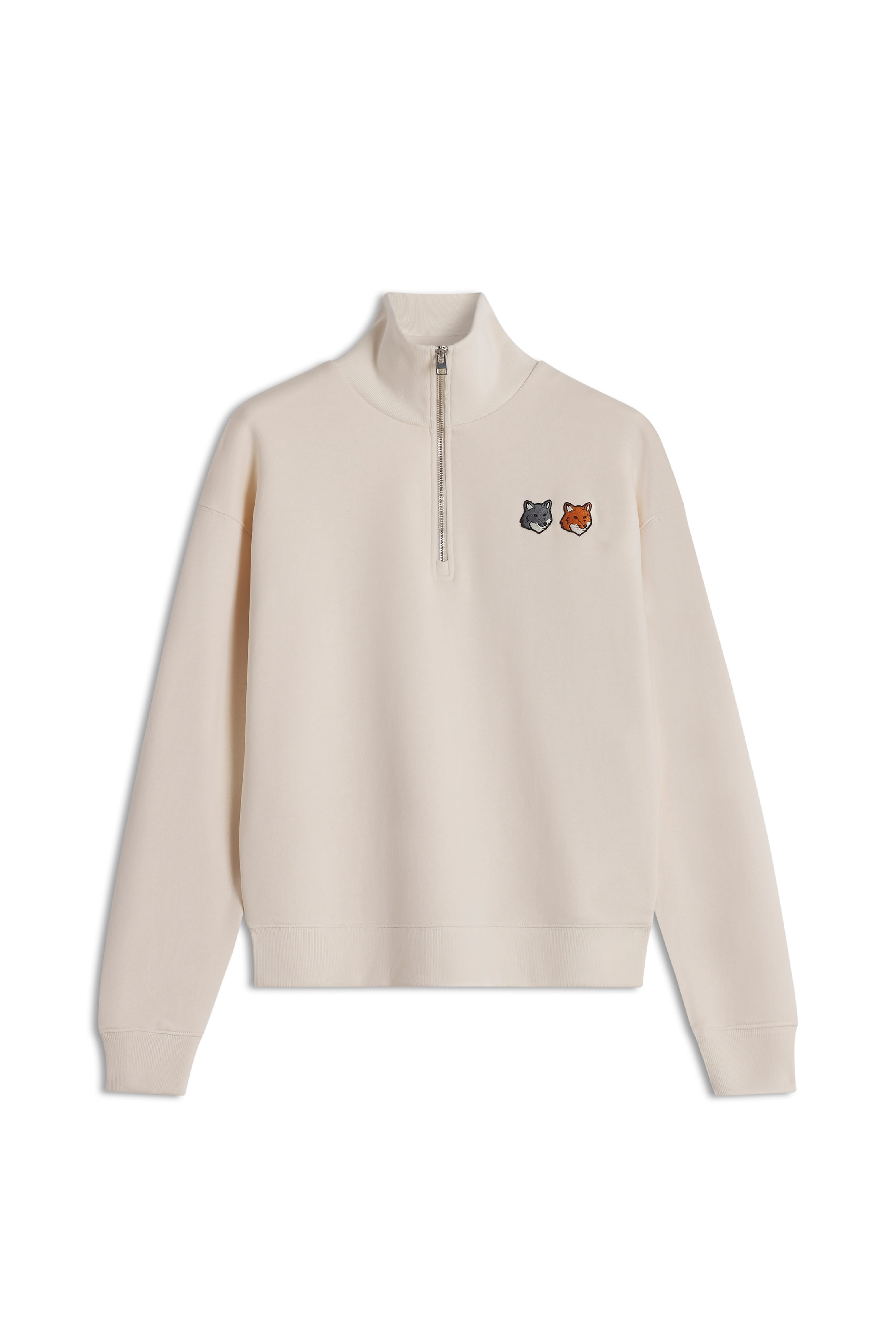 MENS DOUBLE BOLD FOX HEAD HALF ZIP SWEATSHIRT